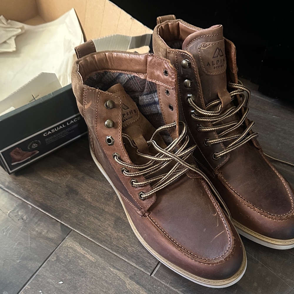 Alpine Men's Dark Brown Leather Boots